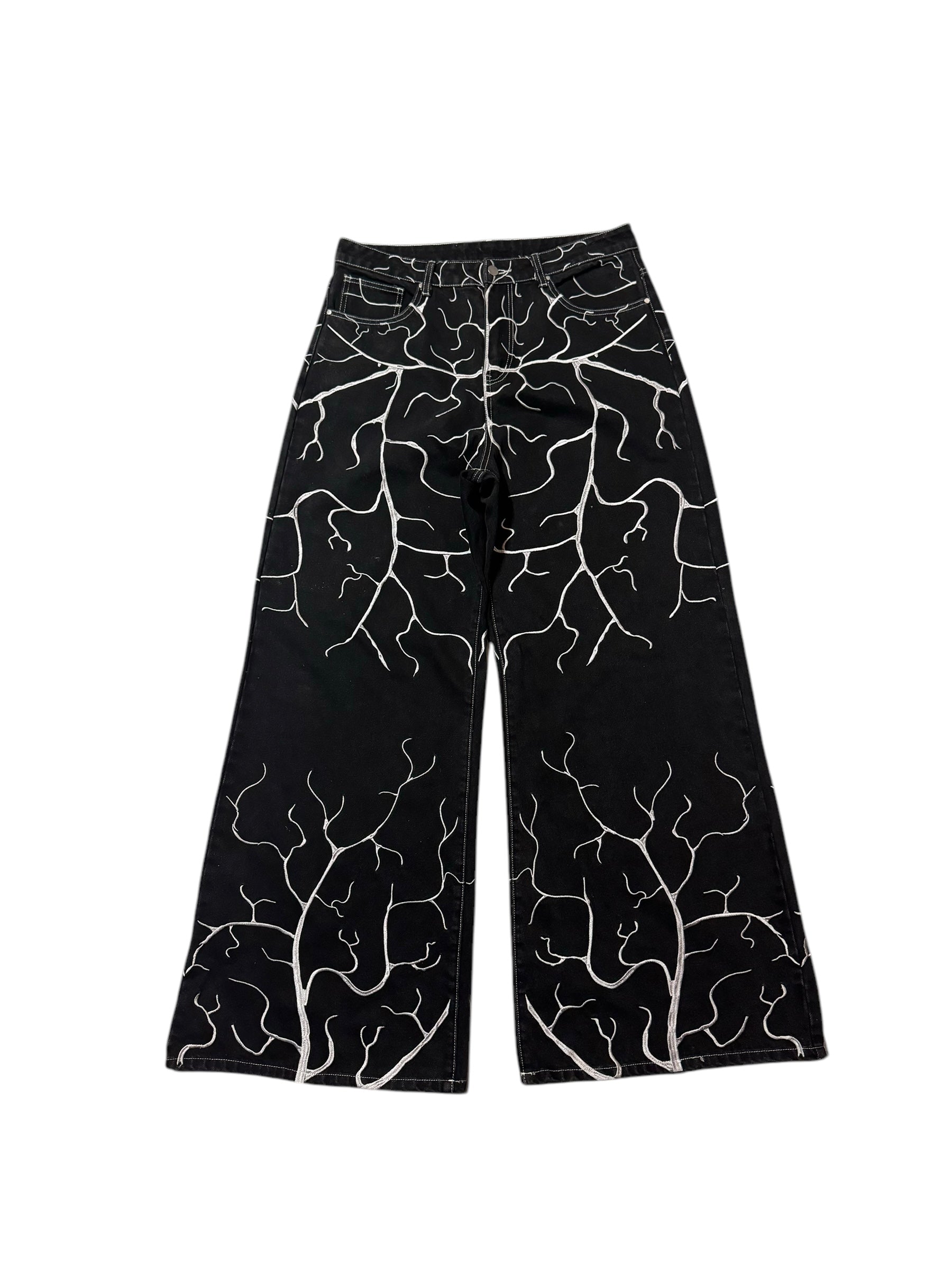 Offbeat OFFBEAT ESSENTIALS Vein Embroidered Denim Jeans – OffbeatTokyo